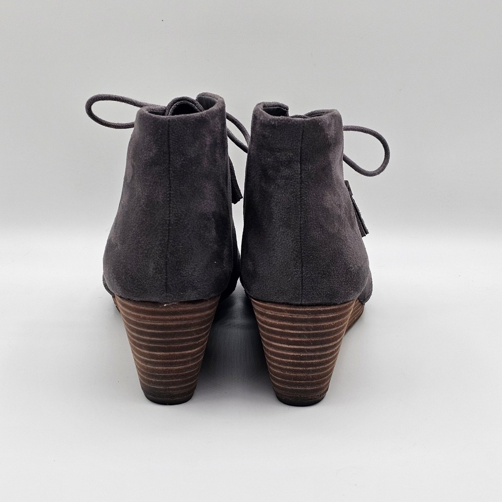 Dr Scholls Dakota Shoes Womens Size 7.5 Gray Wedge Ankle Booties Suede Comfort - Picture 6 of 13